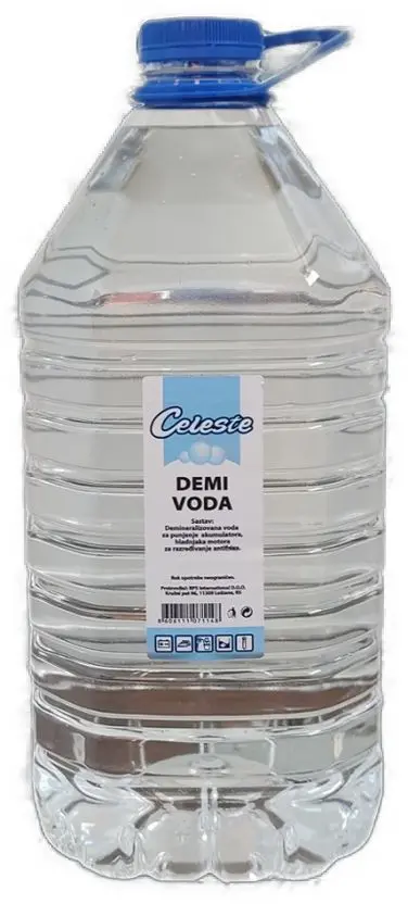 Celeste demineralized water five-litre bottle